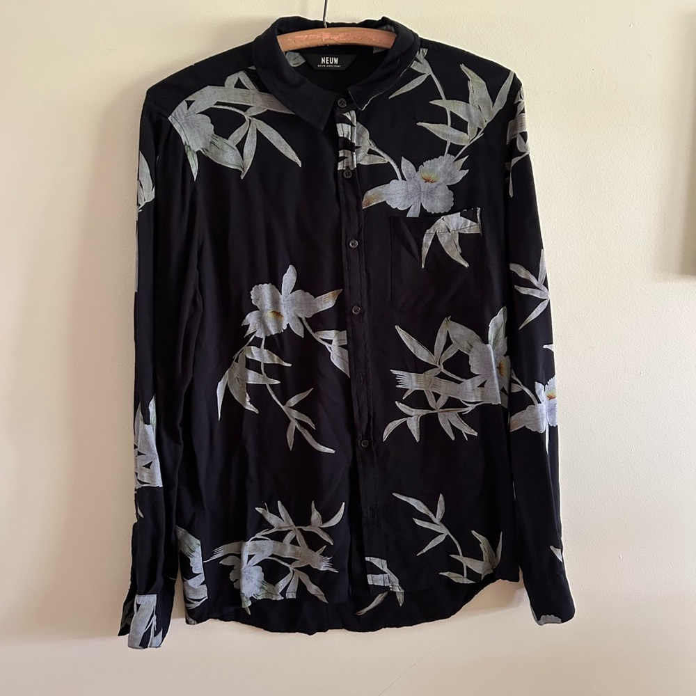 Neuw Black Button Down Floral Shirt - Men’s Medium